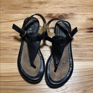 Born Black Leather Sandals